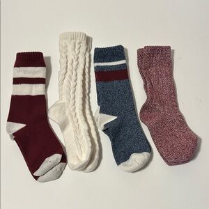 Women's Stylish Sock Collection - Red, White, Blue, and Maroon
